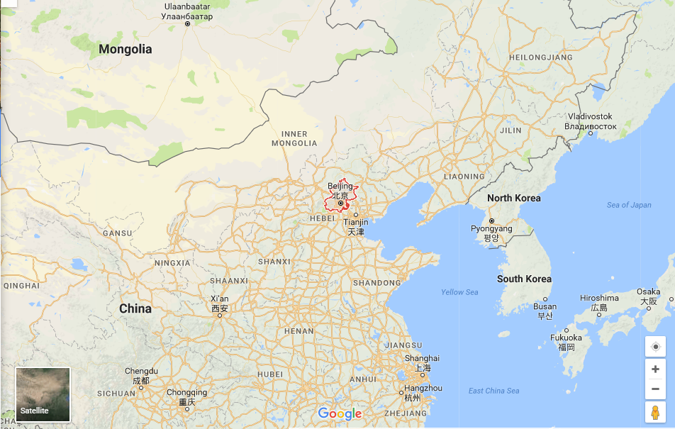 Map of Beijing, China from Google Maps. Accessed on 21 Nov 2017.