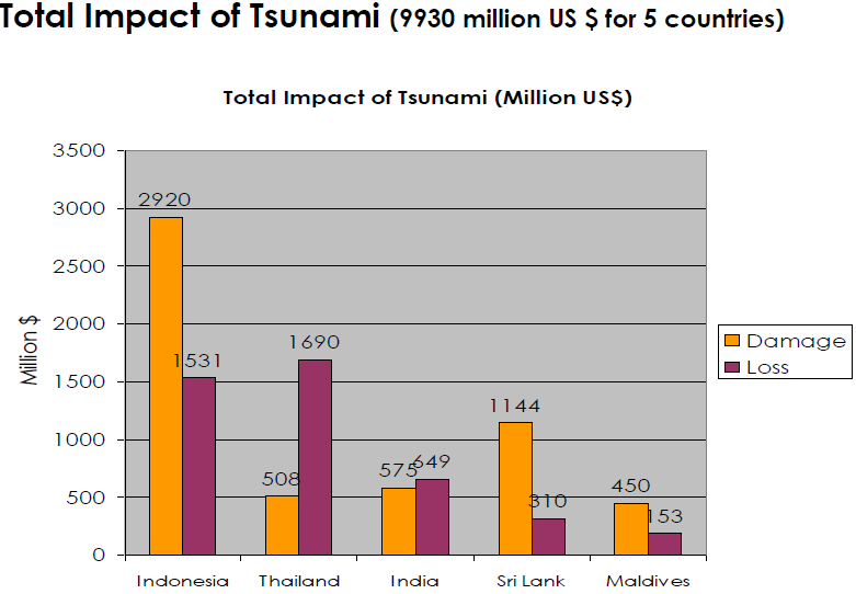 Total impact of tsunami